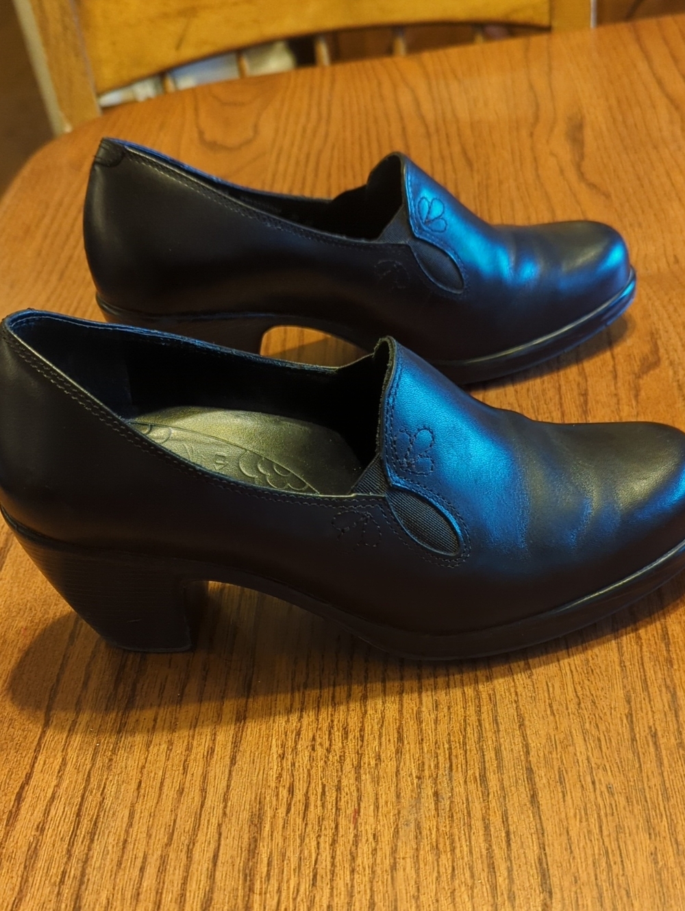 Dansko Black Women's Block Heel Slip-On Loafers - Picture 3 of 8